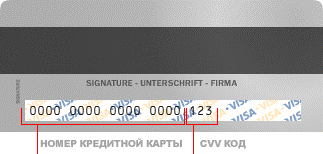 Ввод платежного кода банковской карты